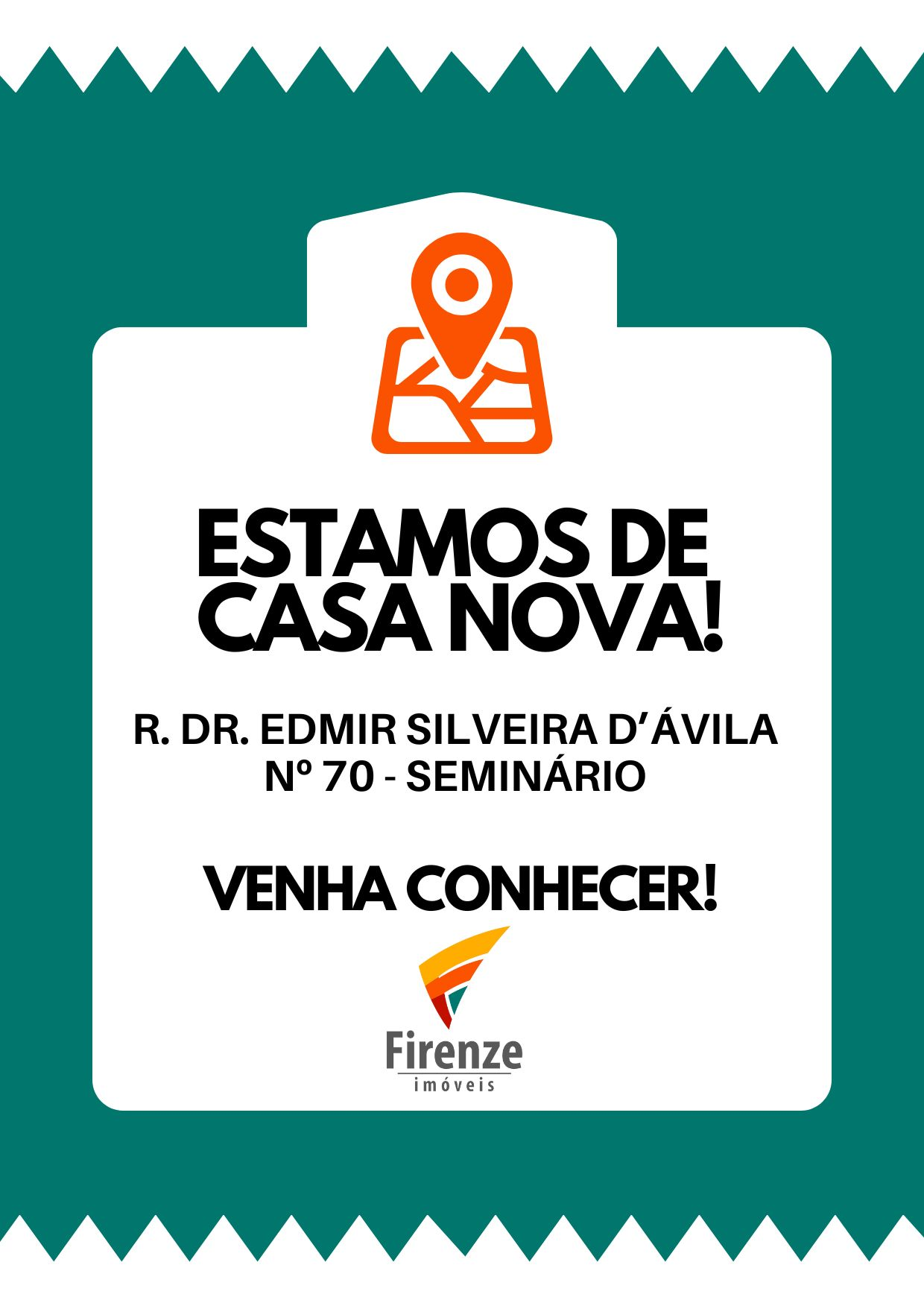 Estamos de Casa Nova! R. Dr. Edmir Silveira D'Ávila nº 70 - Seminário. Venha conhecer!